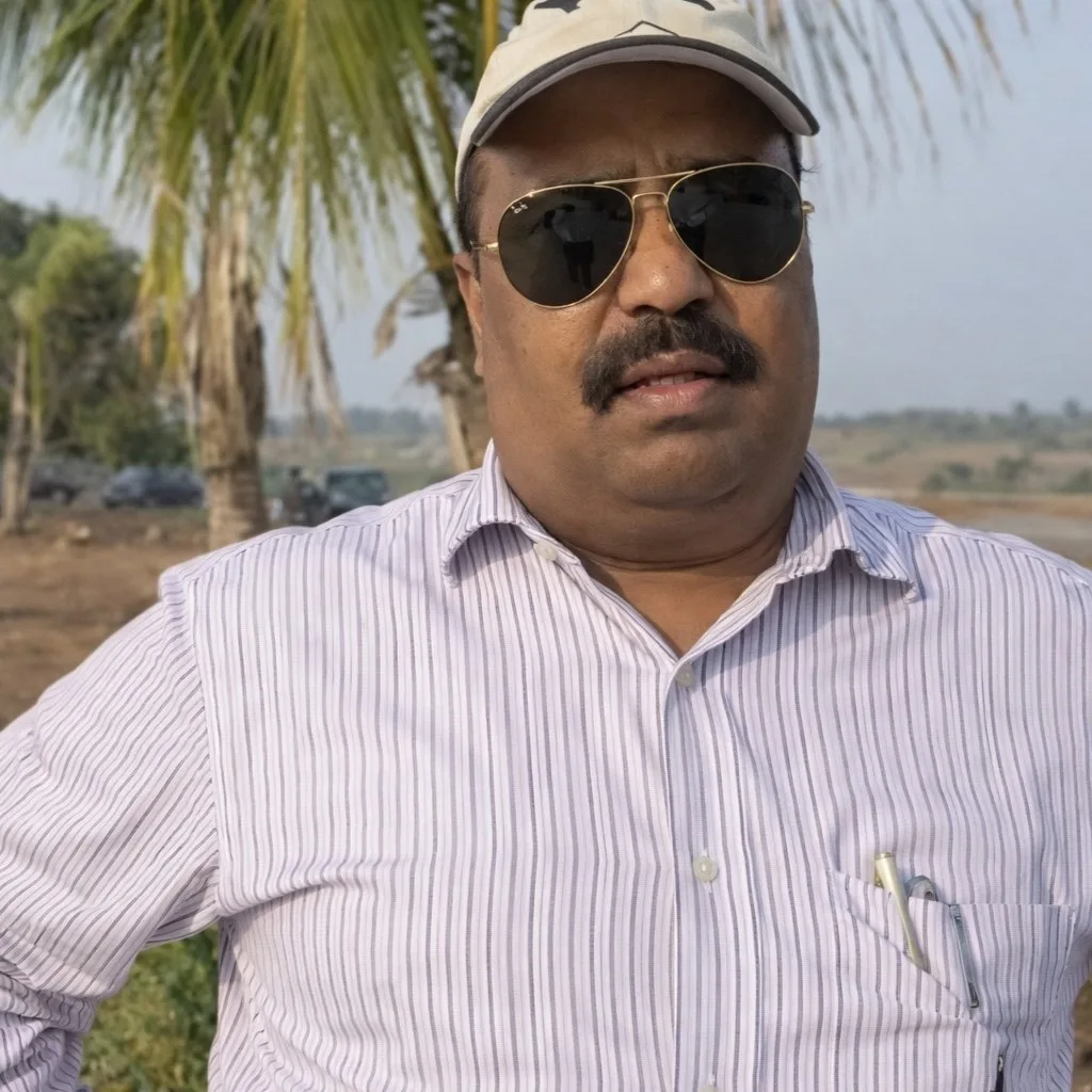 Farm plot buyer giving testimonial about Shaantivan project near Pune with site background